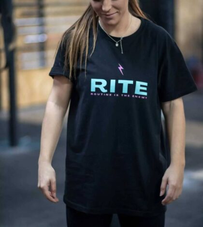 Camiseta fitness mujer negra